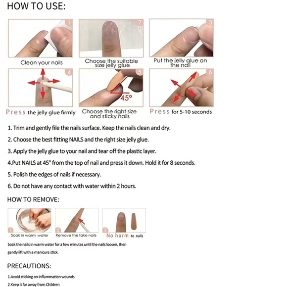 Acrylic Medium Almond Tip Floral Leaf Bright Orange Manicure Nails Professional - Picture 5 of 7